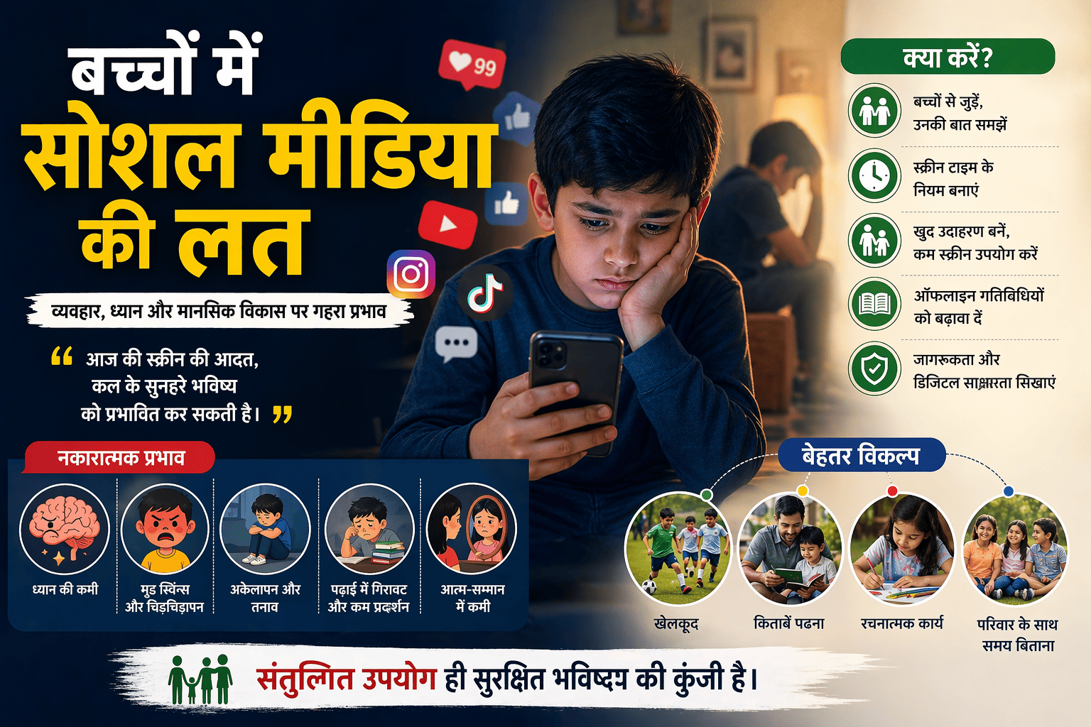 Social media addiction infographic